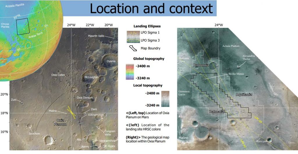 Марсоход ЕКА получил новую карту Oxia Planum Location Context 1024x529 - Марсоход ЕКА получил новую карту