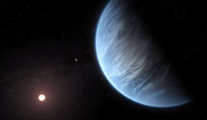 Иллюстрация художника планеты K2-18B, одного из главных подозреваемых, чтобы разместить жизнь за пределами этой солнечной системы. Иллюстрация художника планеты K2-18B, одного из главных подозреваемых, чтобы провести жизнь за пределами этой солнечной системы